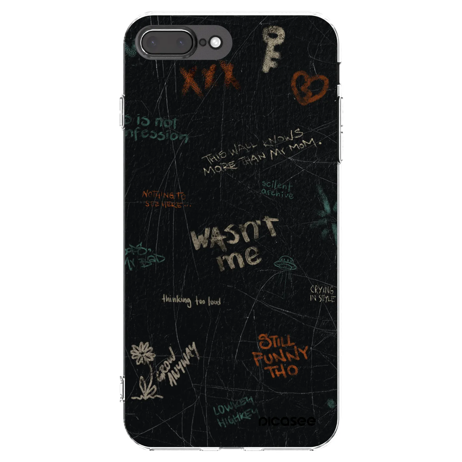 Picasee husă transparentă din silicon pentru Apple iPhone 8 Plus - CONFESSION