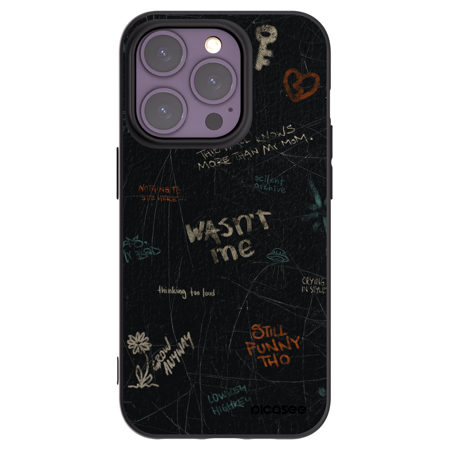 Picasee husă neagră din silicon pentru Apple iPhone 14 Pro - CONFESSION