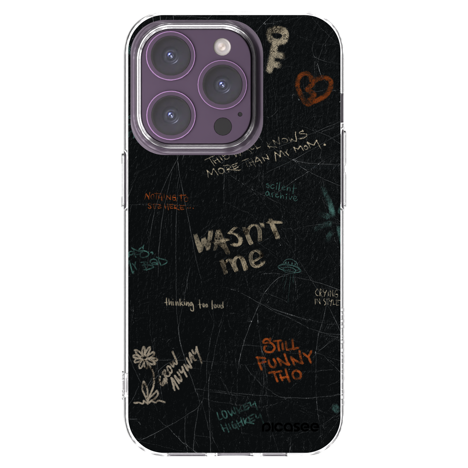 Picasee husă transparentă din silicon pentru Apple iPhone 14 Pro - CONFESSION