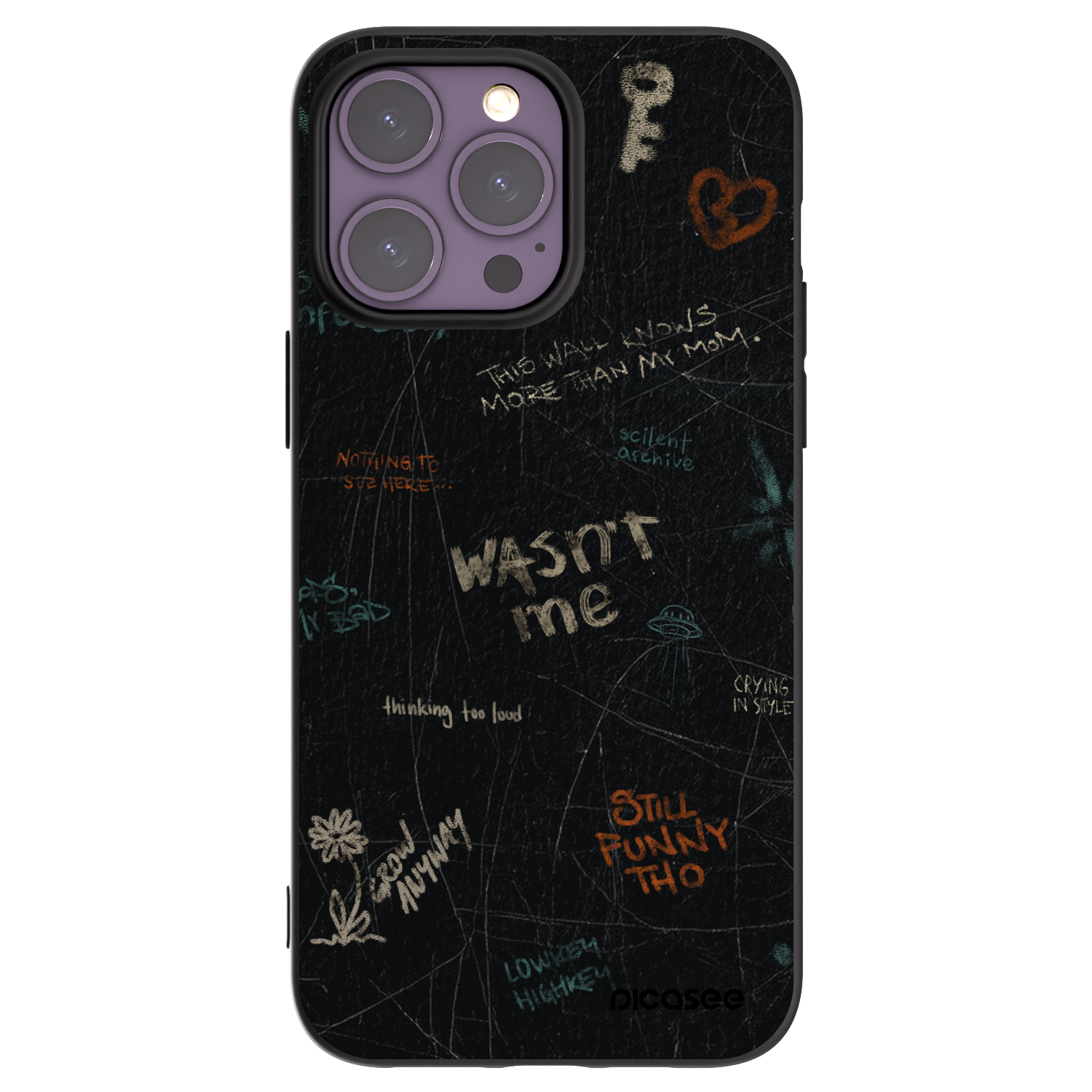 Picasee husă neagră din silicon pentru Apple iPhone 14 Pro Max - CONFESSION