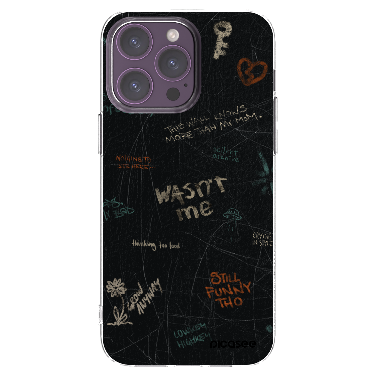 Picasee husă transparentă din silicon pentru Apple iPhone 14 Pro Max - CONFESSION