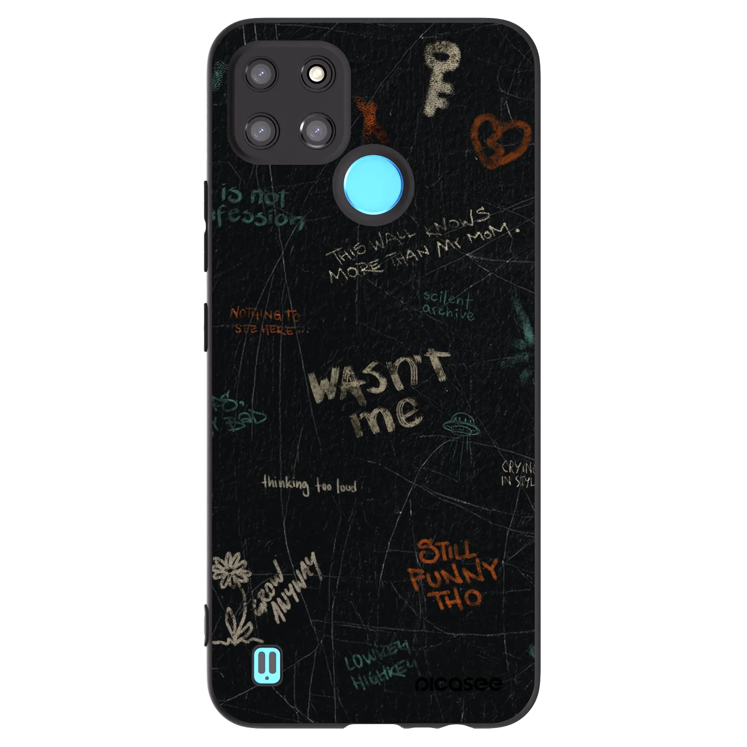 Picasee husă neagră din silicon pentru Realme C21Y - CONFESSION