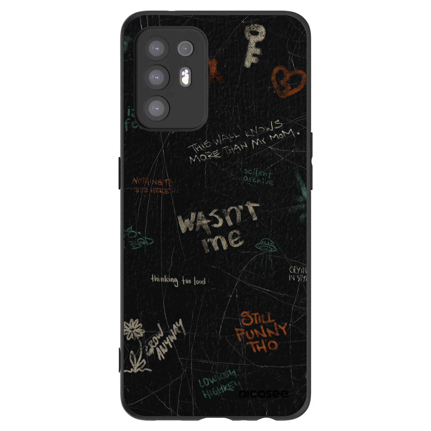 Picasee husă neagră din silicon pentru OPPO A94 5G - CONFESSION