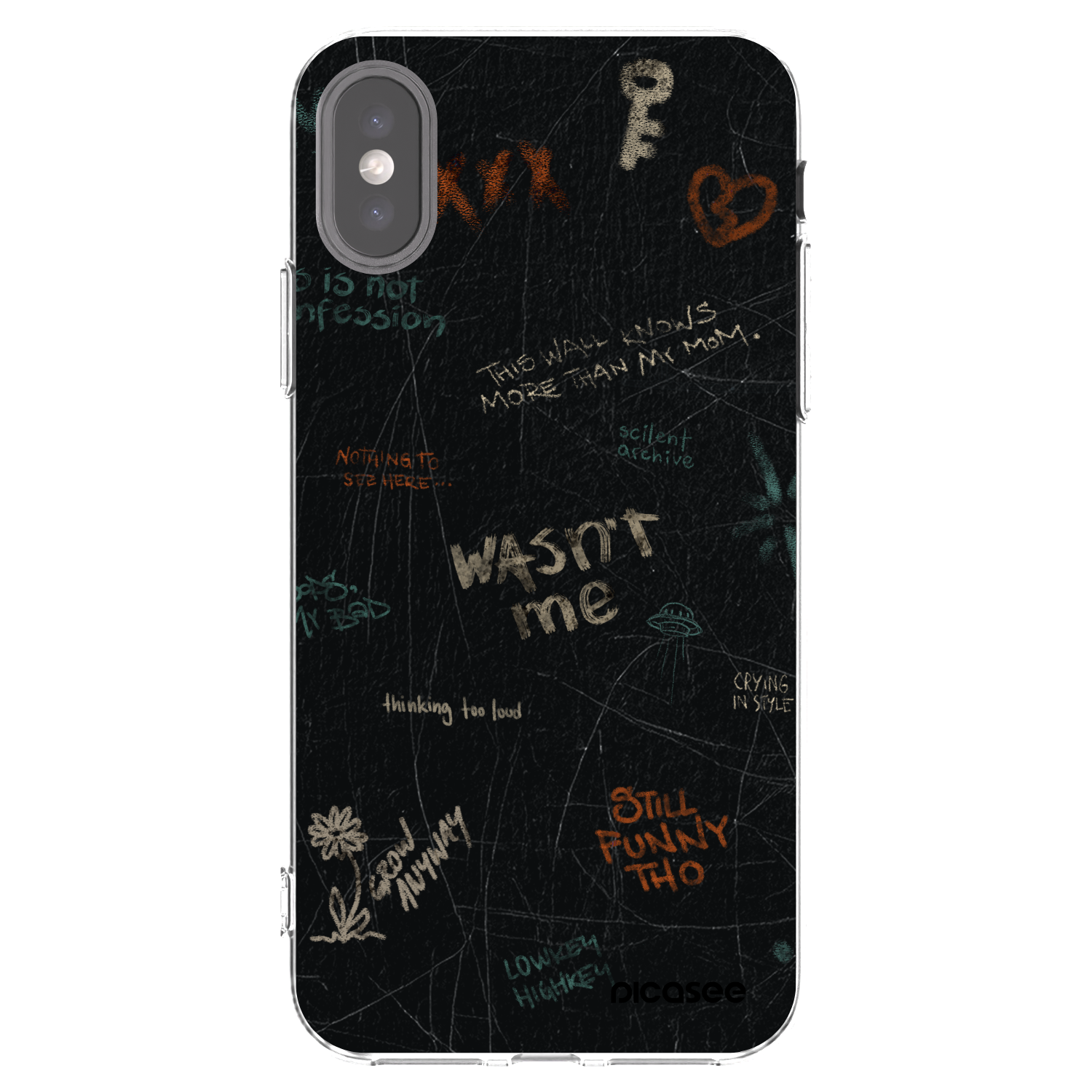 Picasee husă transparentă din silicon pentru Apple iPhone X/XS - CONFESSION