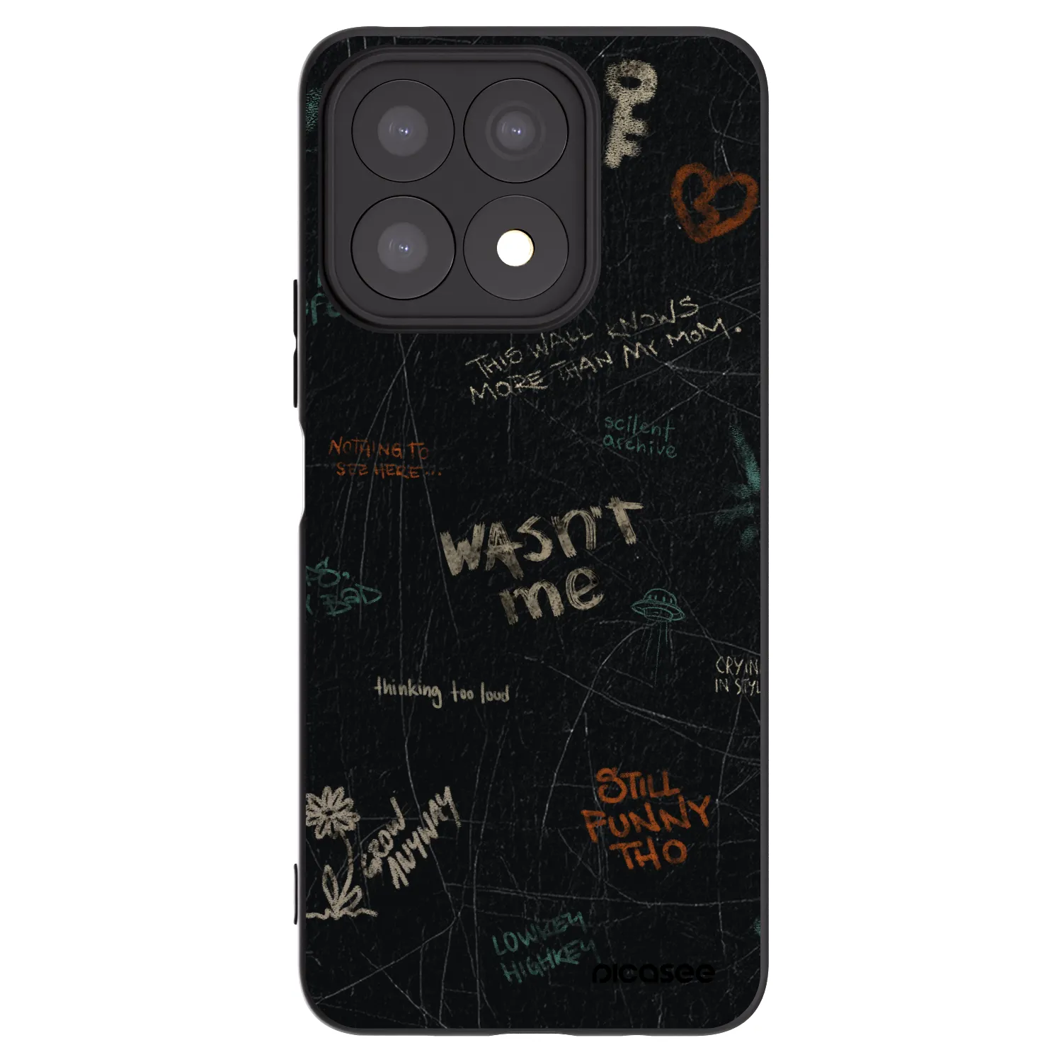 Picasee husă neagră din silicon pentru Honor X8a - CONFESSION