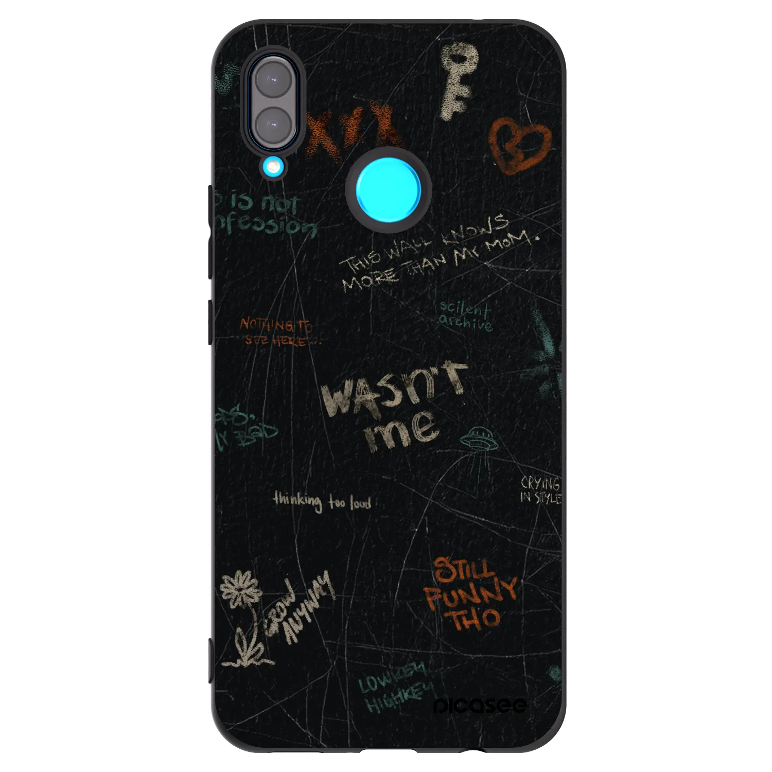 Picasee husă neagră din silicon pentru Huawei Nova 3i - CONFESSION