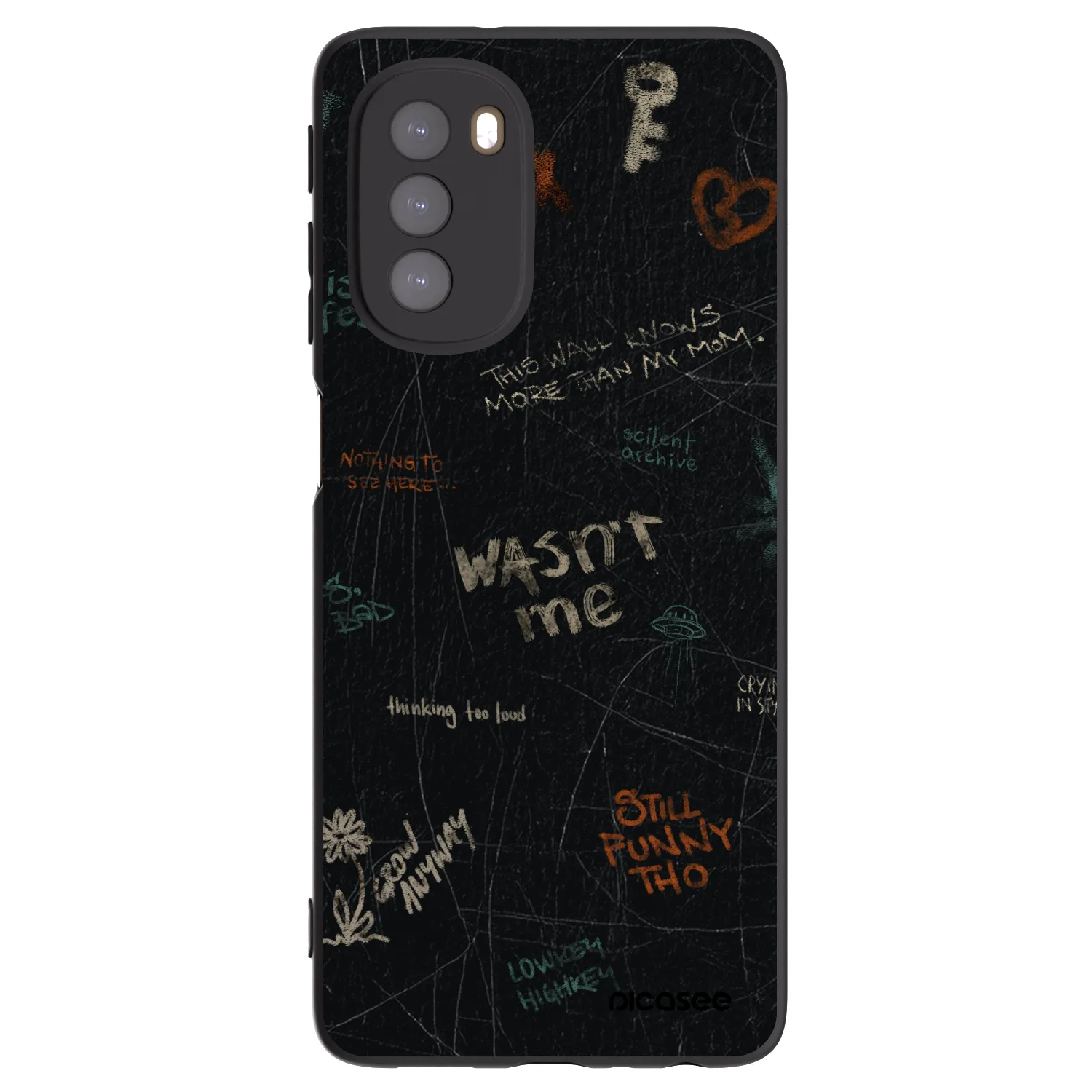 Picasee husă neagră din silicon pentru Motorola Moto G51 - CONFESSION