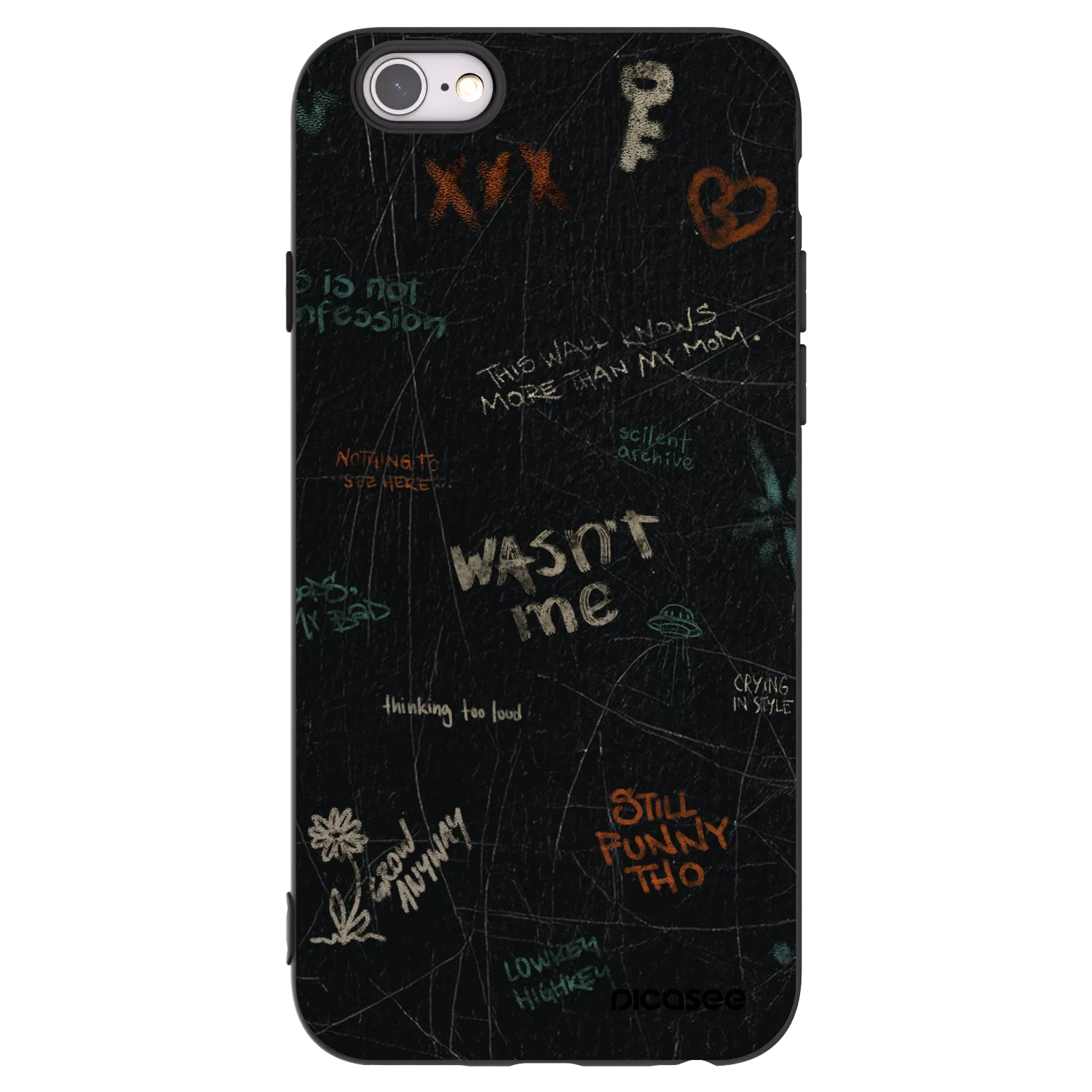 Picasee husă neagră din silicon pentru Apple iPhone 6/6S - CONFESSION