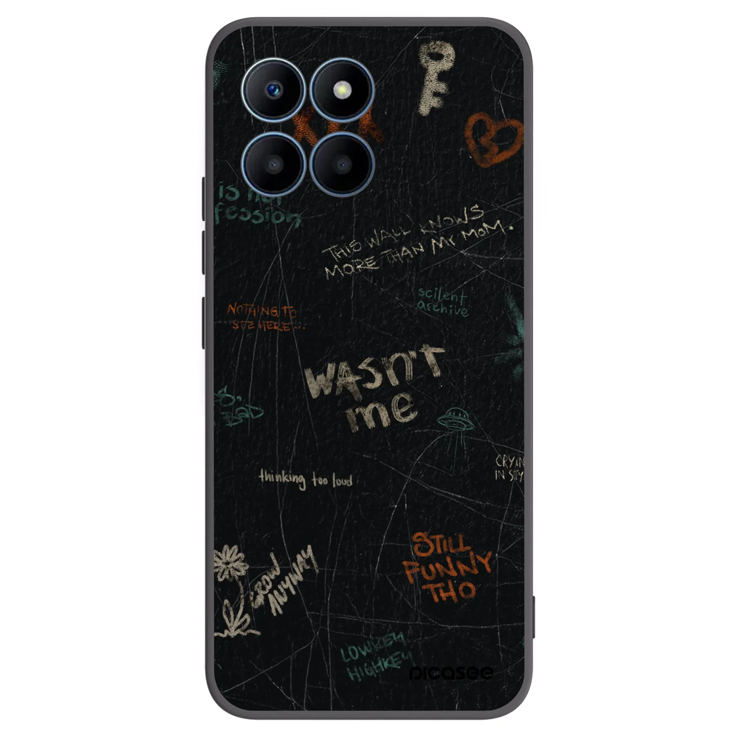 Picasee husă neagră din silicon pentru Honor 70 Lite - CONFESSION