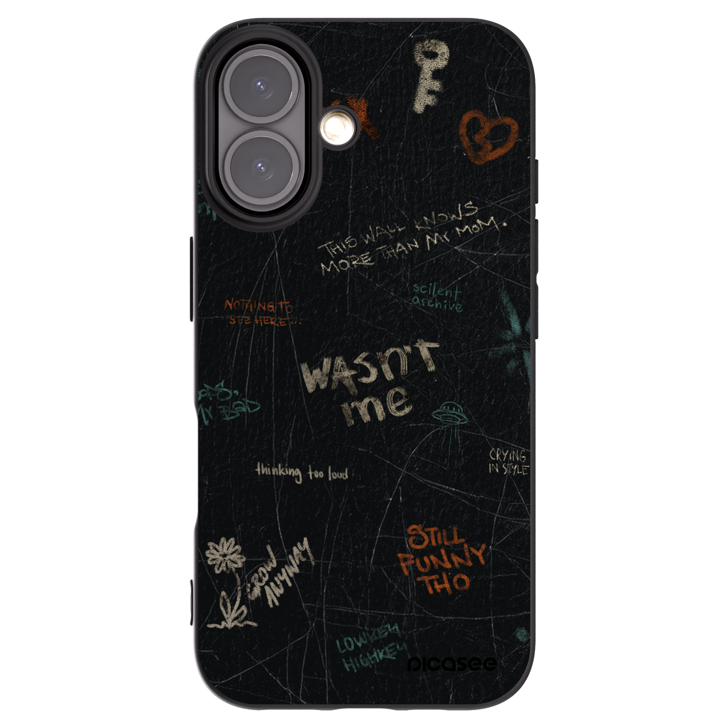 Picasee husă neagră din silicon pentru Apple iPhone 16 - CONFESSION