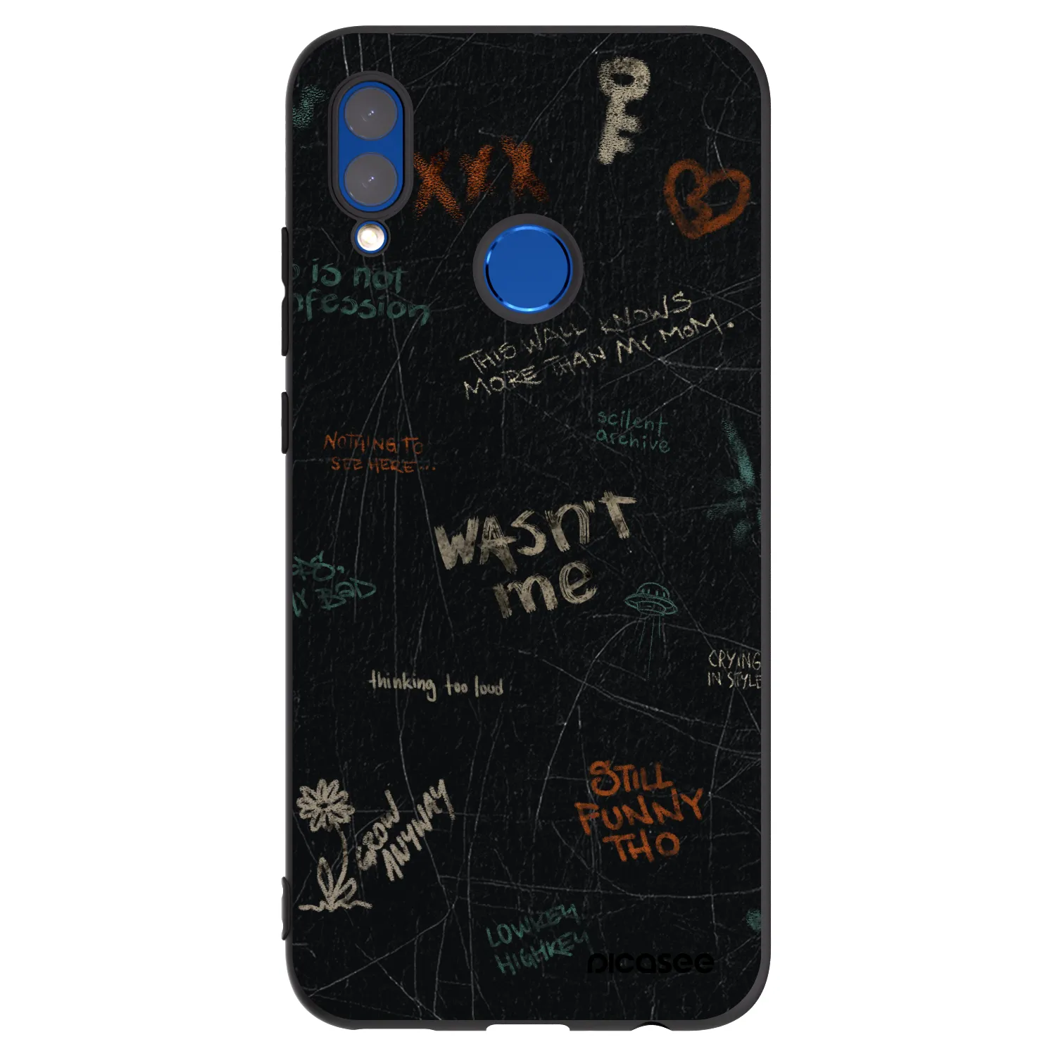 Picasee husă neagră din silicon pentru Honor 10 Lite - CONFESSION