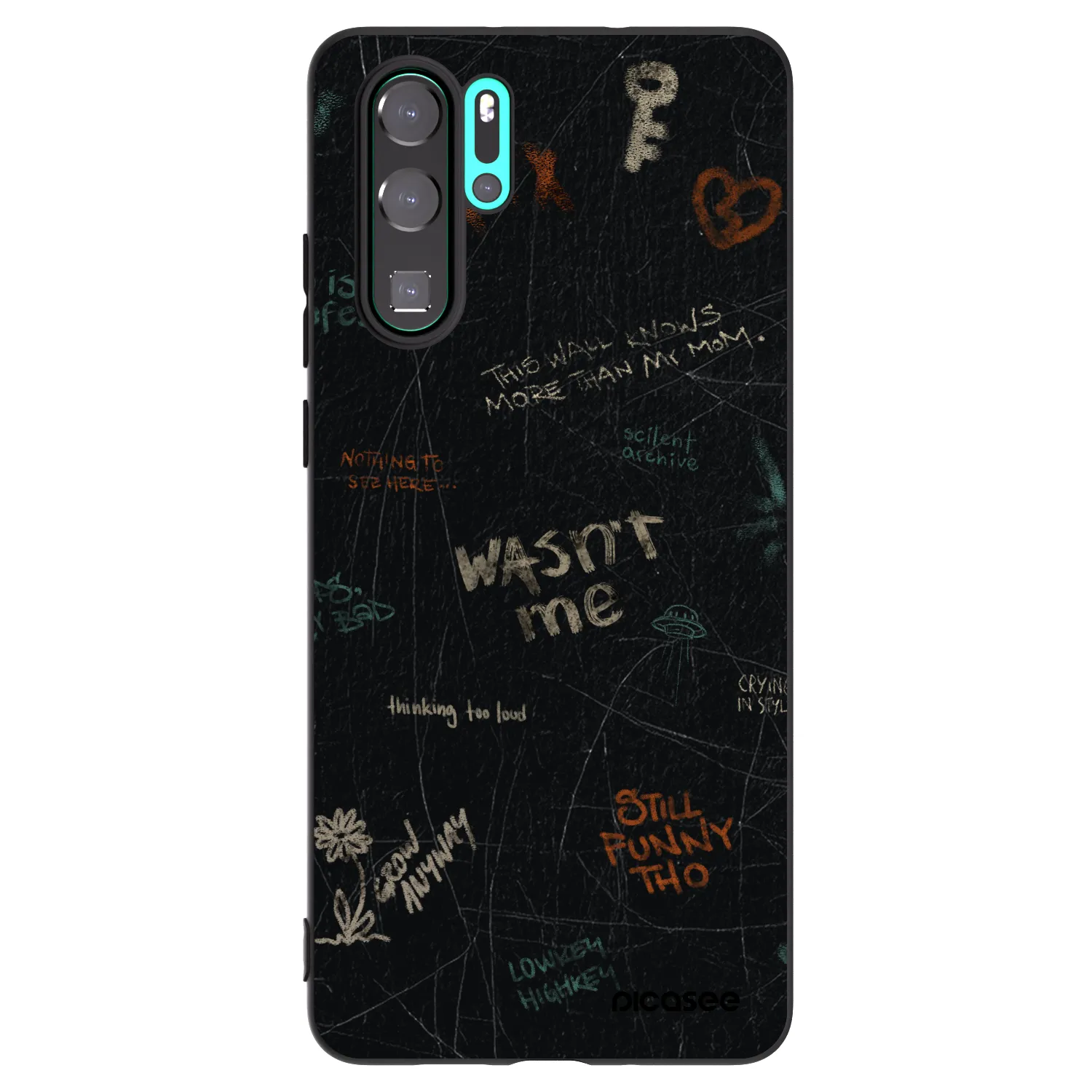 Picasee husă neagră din silicon pentru Huawei P30 Pro - CONFESSION