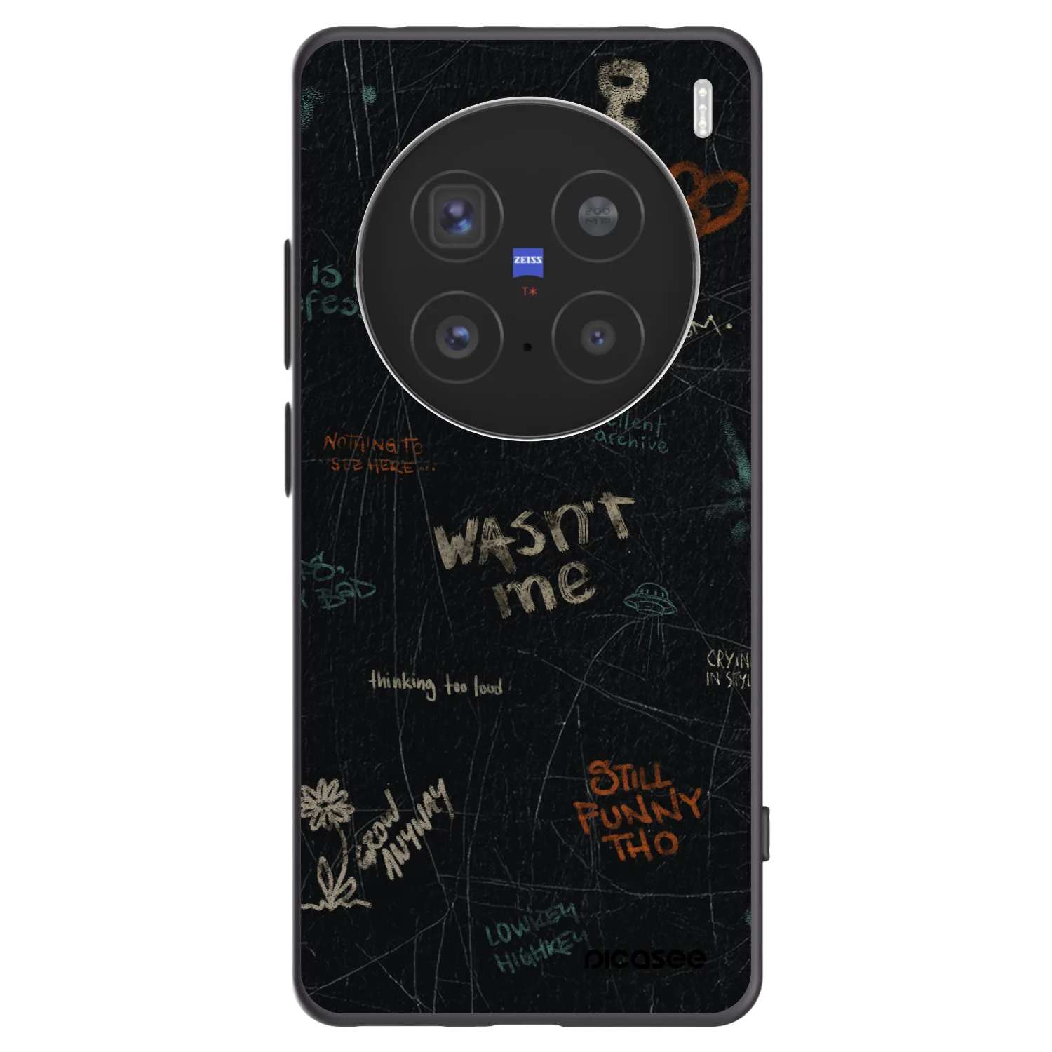 Picasee husă neagră din silicon pentru Vivo X200 Pro - CONFESSION