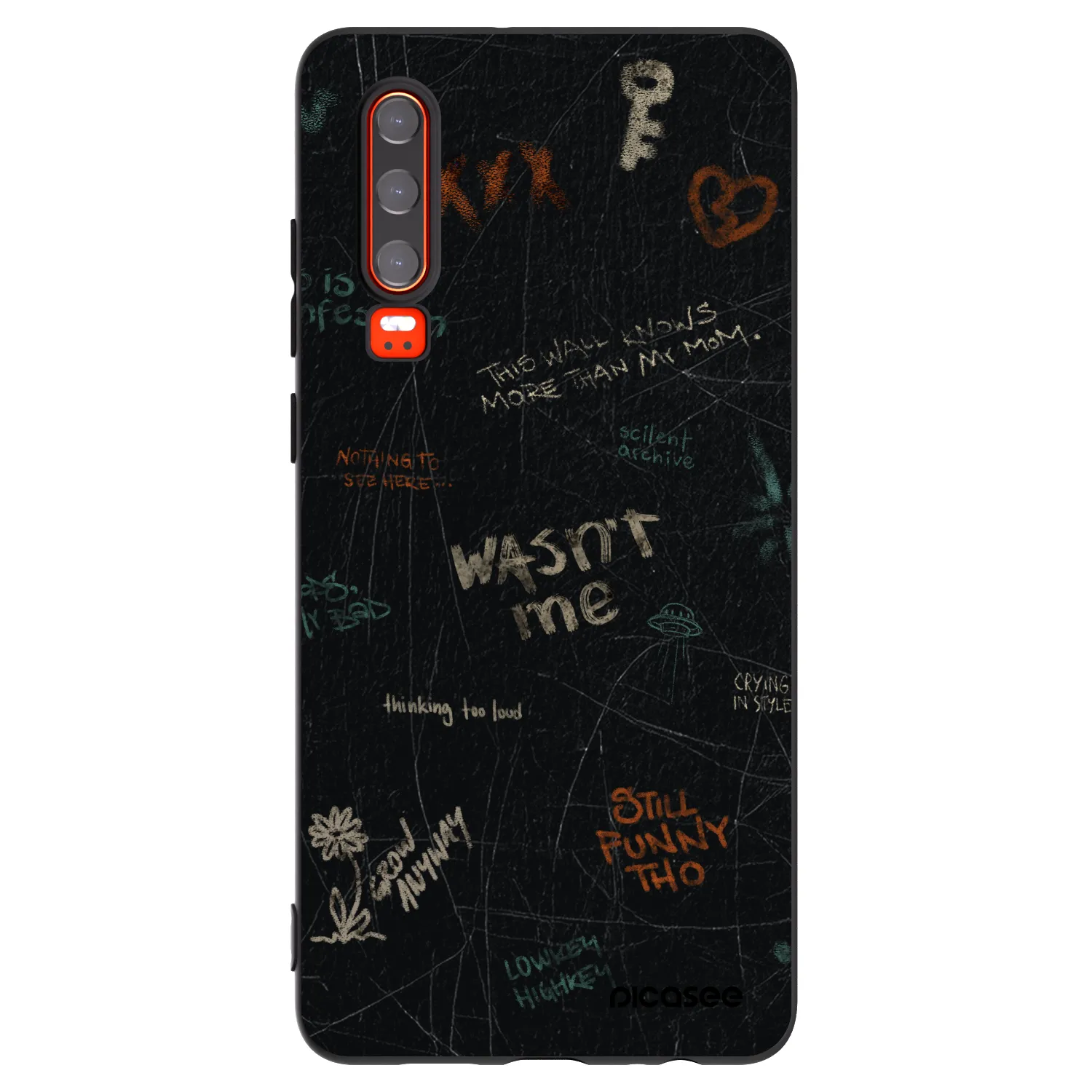Picasee husă neagră din silicon pentru Huawei P30 - CONFESSION
