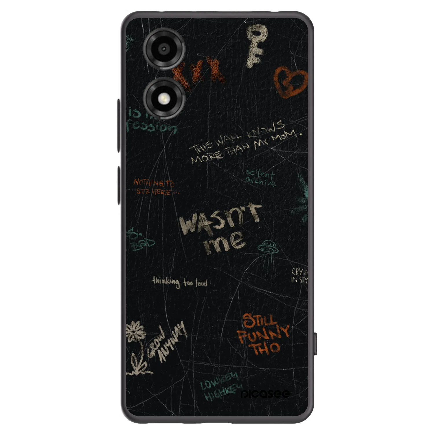 Picasee husă neagră din silicon pentru Motorola Moto E14 - CONFESSION
