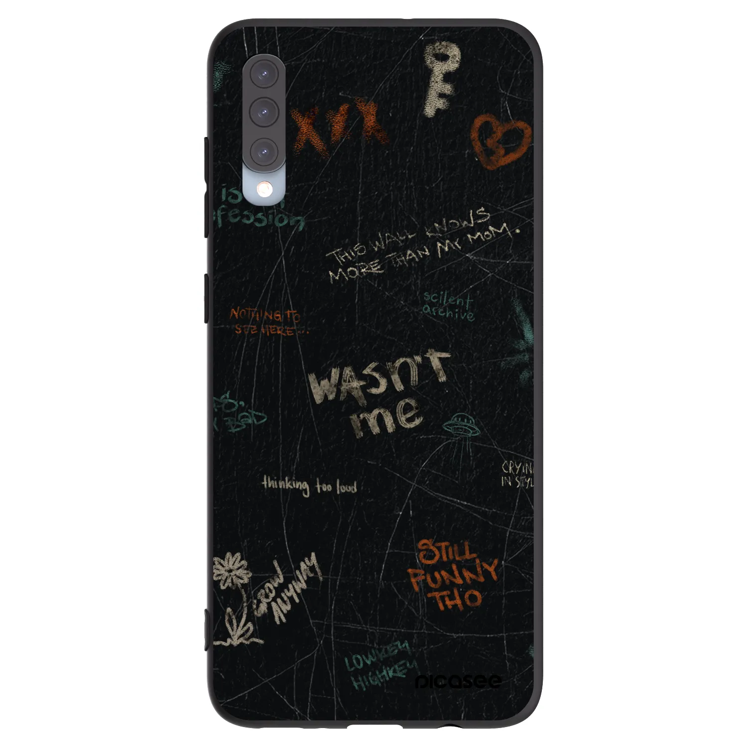 Picasee husă neagră din silicon pentru Samsung Galaxy A70 A705F - CONFESSION