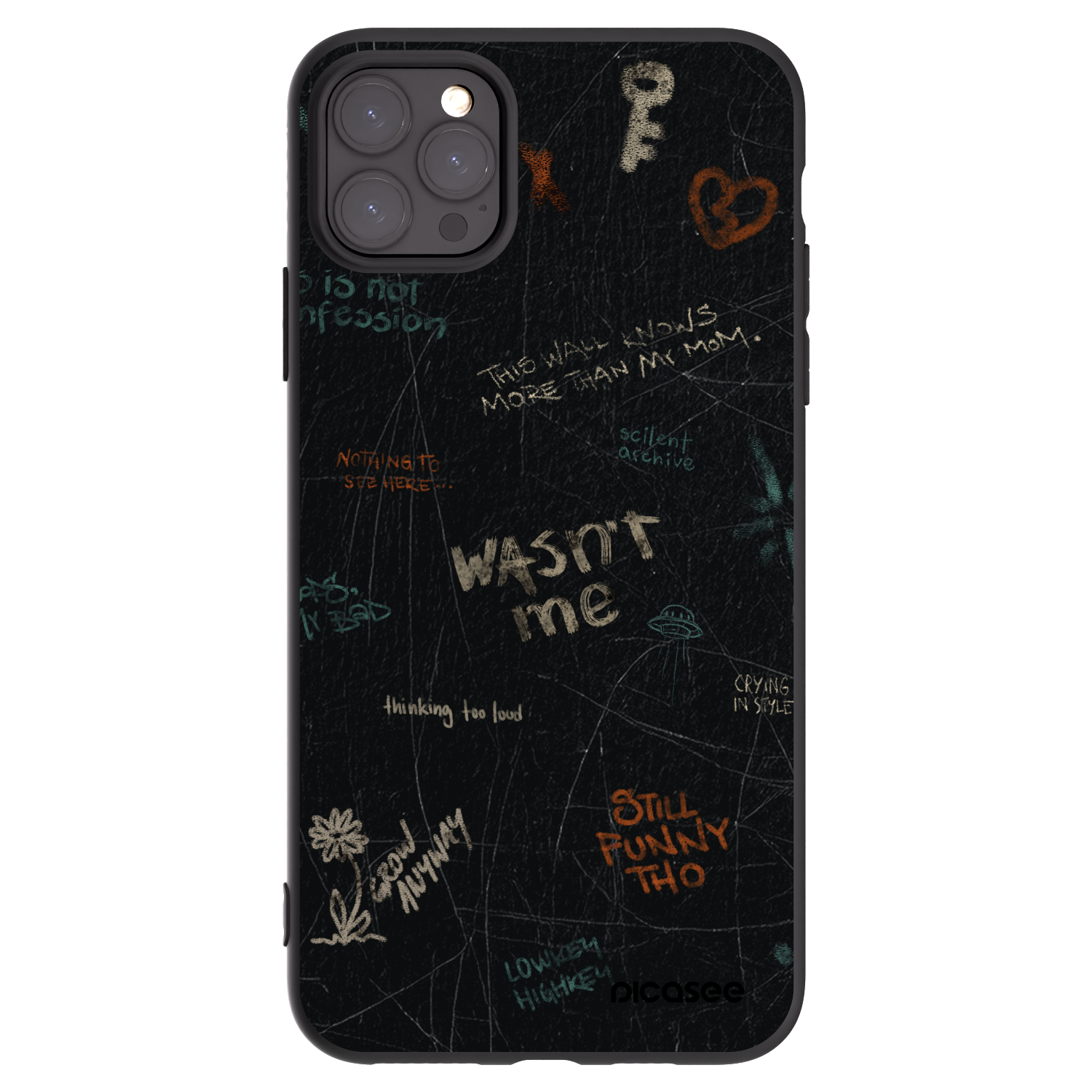 Picasee husă neagră din silicon pentru Apple iPhone 11 Pro Max - CONFESSION