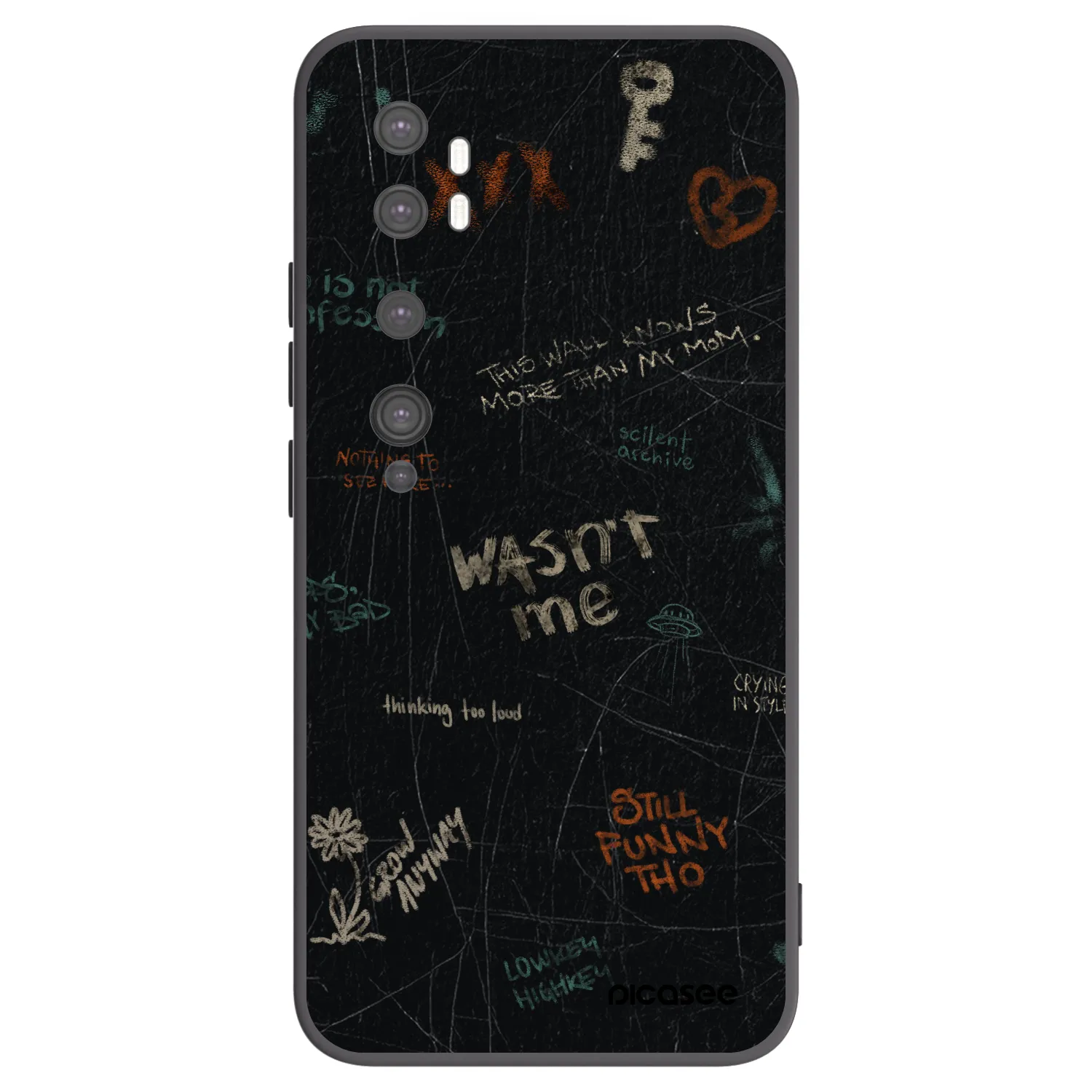 Picasee husă neagră din silicon pentru Xiaomi Mi Note 10 (Pro) - CONFESSION