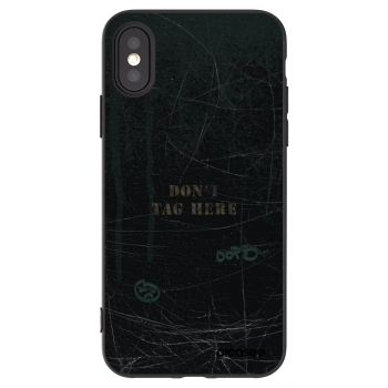 Picasee husă neagră din silicon pentru Apple iPhone X/XS - DON´T TAG