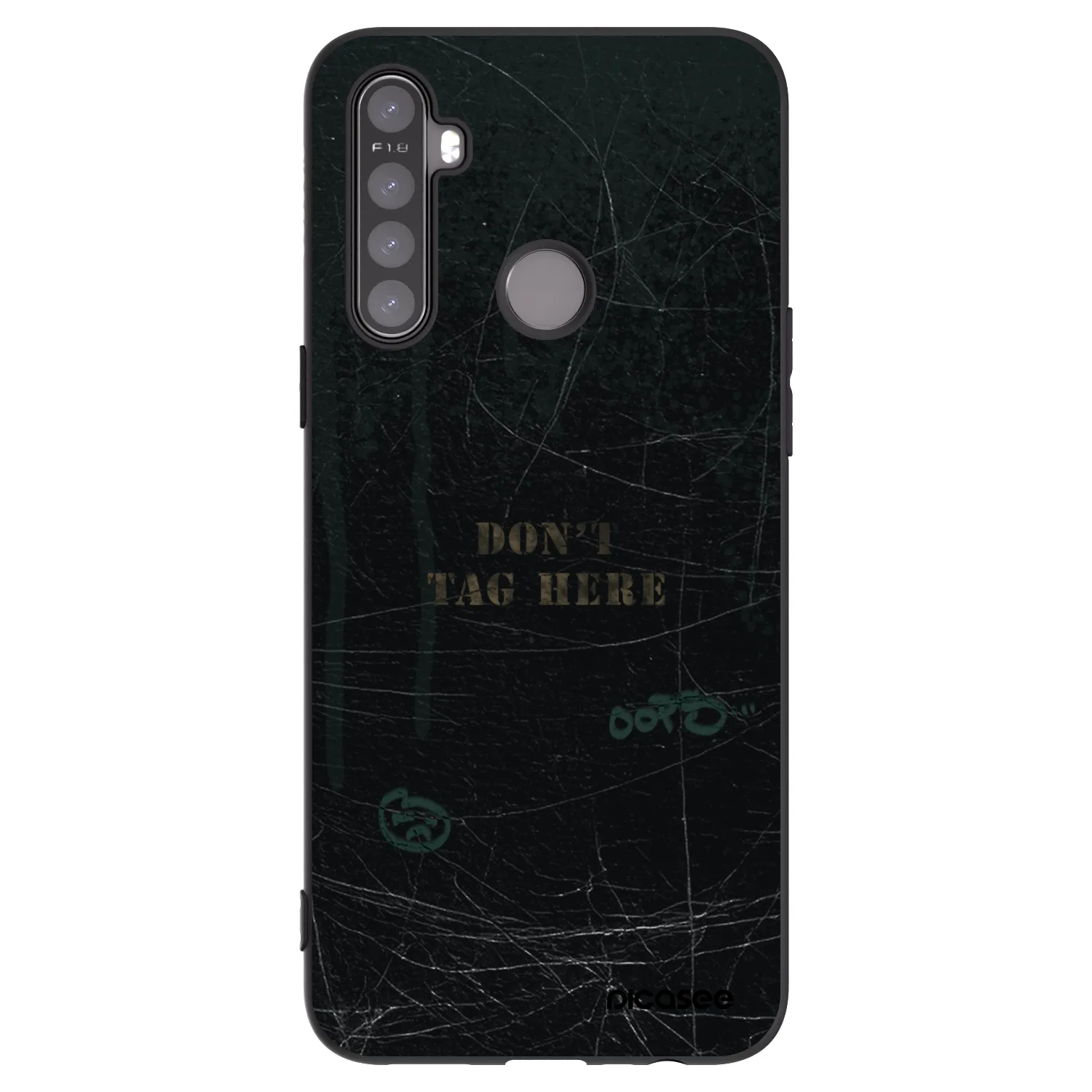 Picasee husă neagră din silicon pentru Realme 5 - DON´T TAG