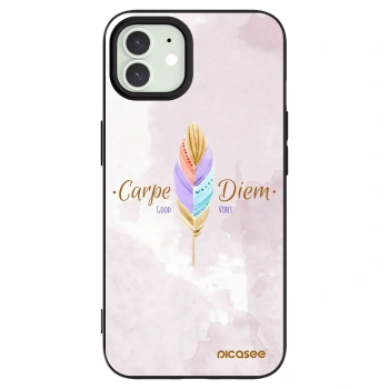 Picasee husă neagră din silicon pentru Apple iPhone 12 - Carpe Diem