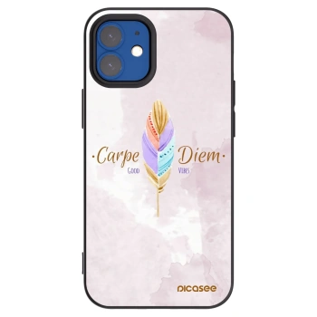 Picasee husă neagră din silicon pentru Apple iPhone 12 mini - Carpe Diem