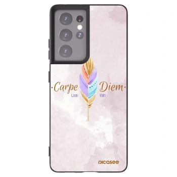 Picasee husă neagră din silicon pentru Samsung Galaxy S21 Ultra 5G G998B - Carpe Diem