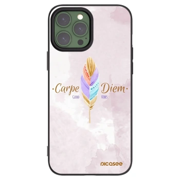 Picasee husă neagră din silicon pentru Apple iPhone 13 Pro Max - Carpe Diem
