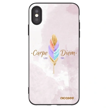 Picasee husă neagră din silicon pentru Apple iPhone XS Max - Carpe Diem