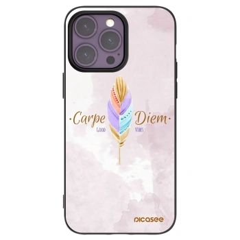 Picasee husă neagră din silicon pentru Apple iPhone 14 Pro Max - Carpe Diem