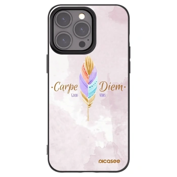 Picasee husă neagră din silicon pentru Apple iPhone 15 Pro Max - Carpe Diem