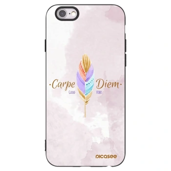 Picasee husă neagră din silicon pentru Apple iPhone 6/6S - Carpe Diem
