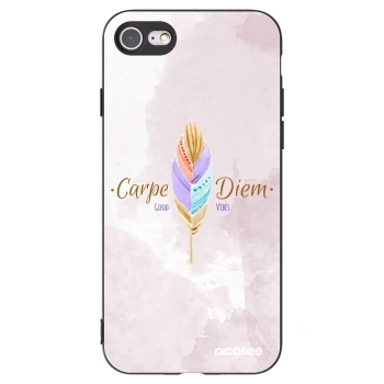Picasee husă neagră din silicon pentru Apple iPhone 7 - Carpe Diem