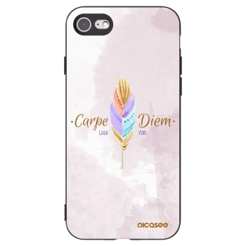 Picasee husă neagră din silicon pentru Apple iPhone 8 - Carpe Diem