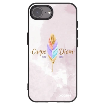 Picasee husă neagră din silicon pentru Apple iPhone 16e - Carpe Diem