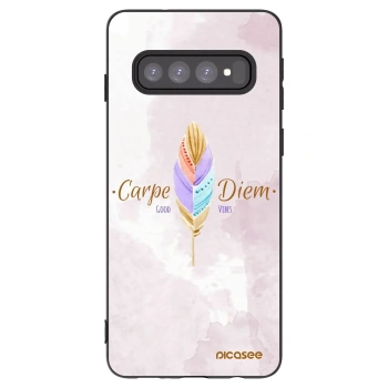 Picasee husă neagră din silicon pentru Samsung Galaxy S10 G973 - Carpe Diem