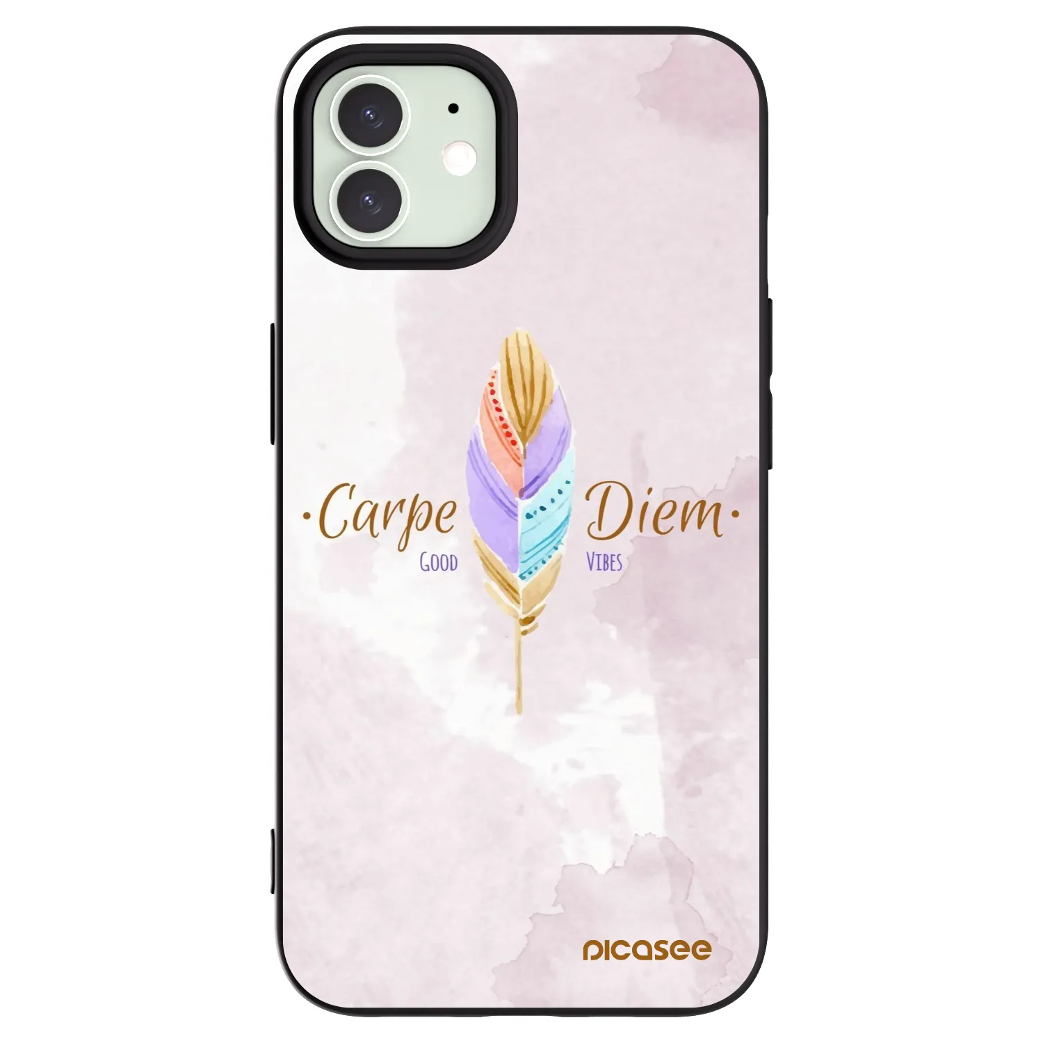 Picasee husă neagră din silicon pentru Apple iPhone 12 Pro - Carpe Diem