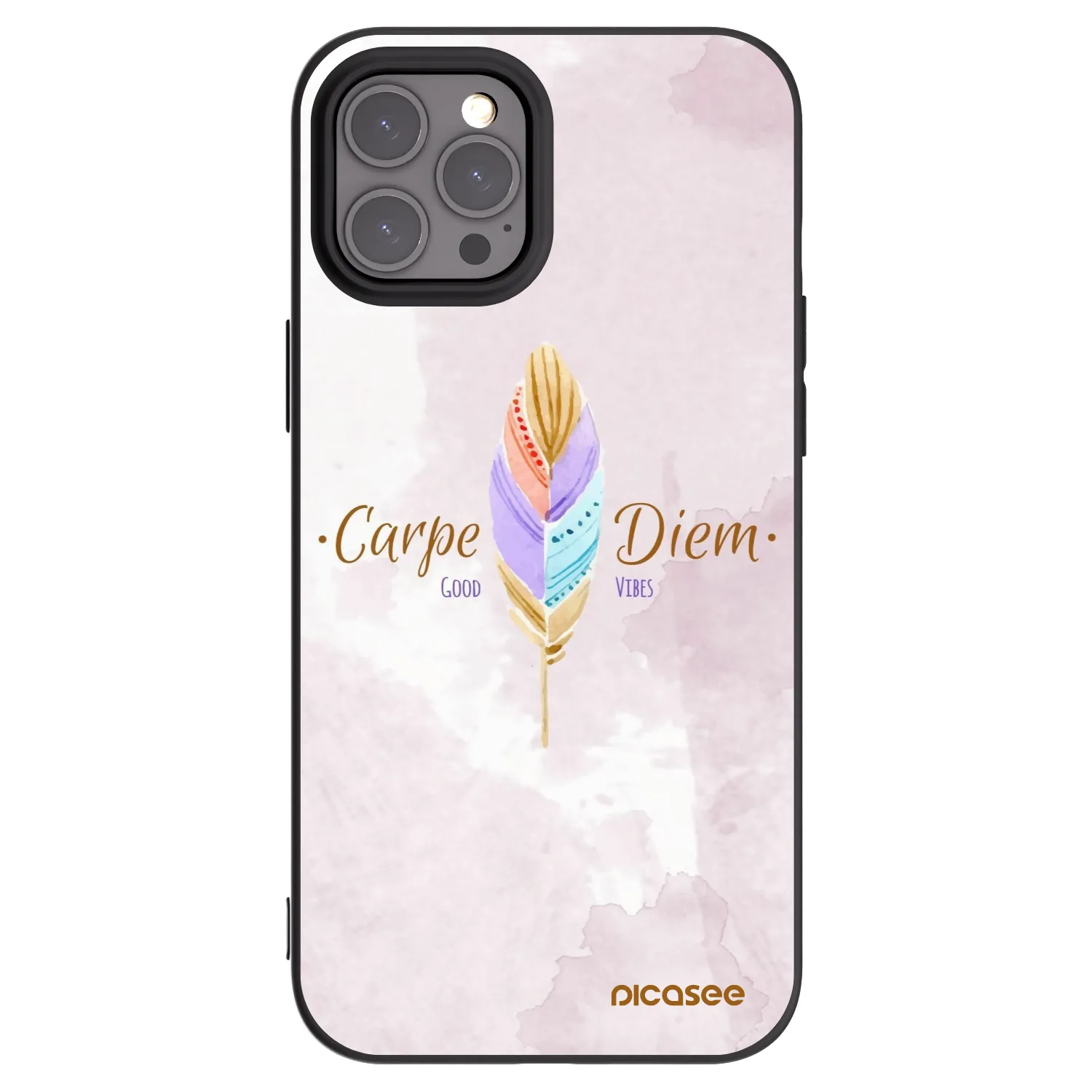 Picasee husă neagră din silicon pentru Apple iPhone 12 Pro Max - Carpe Diem