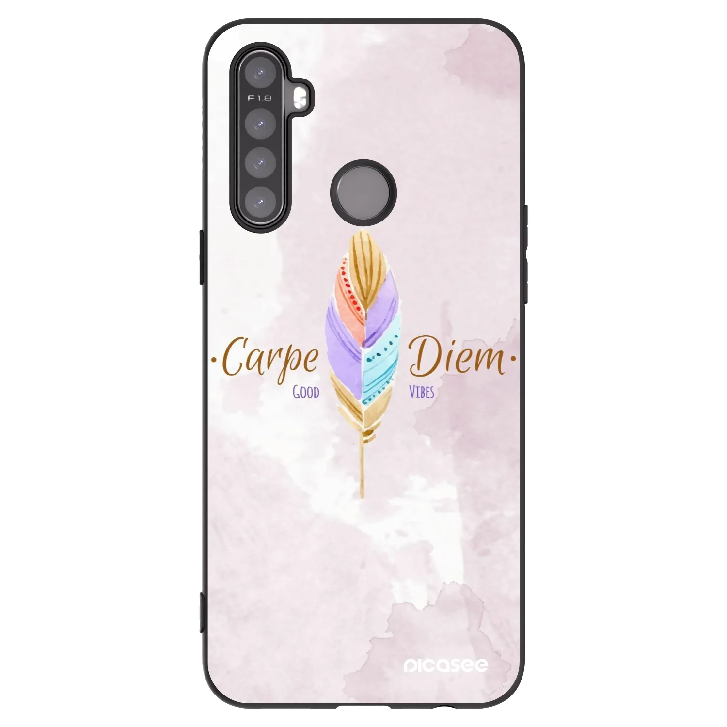 Picasee husă neagră din silicon pentru Realme 6i - Carpe Diem