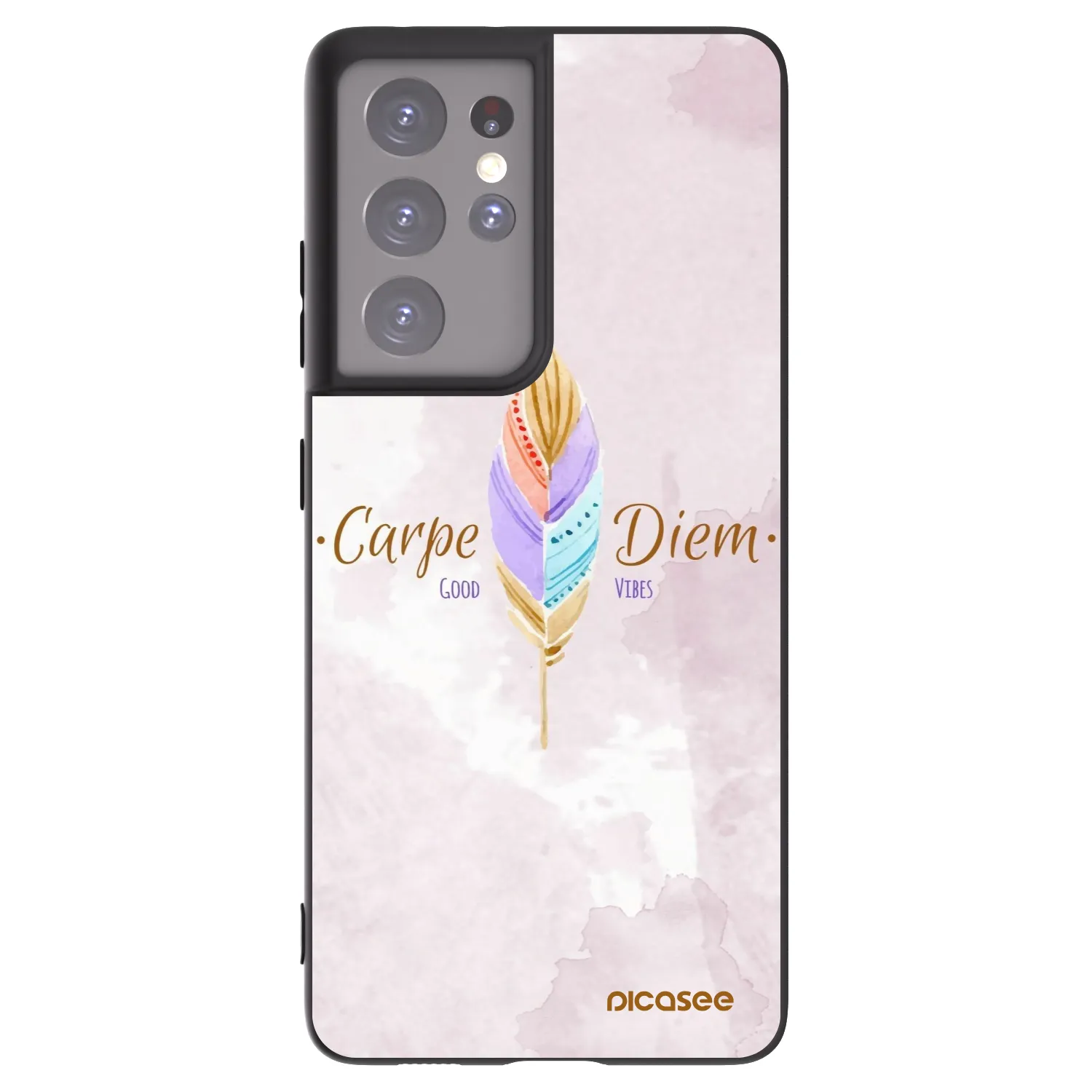 Picasee husă neagră din silicon pentru Samsung Galaxy S21 Ultra 5G G998B - Carpe Diem