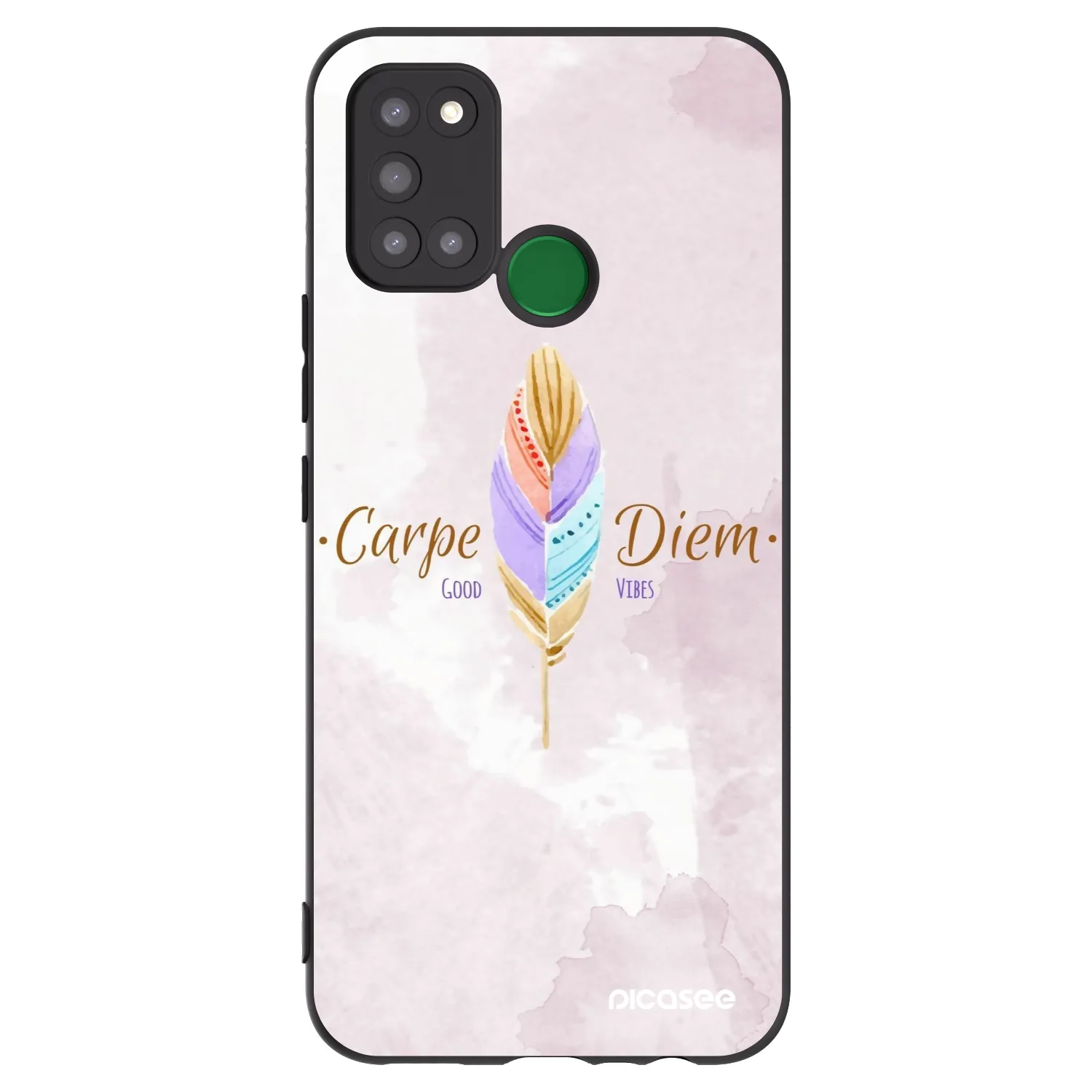 Picasee husă neagră din silicon pentru Realme 7i - Carpe Diem