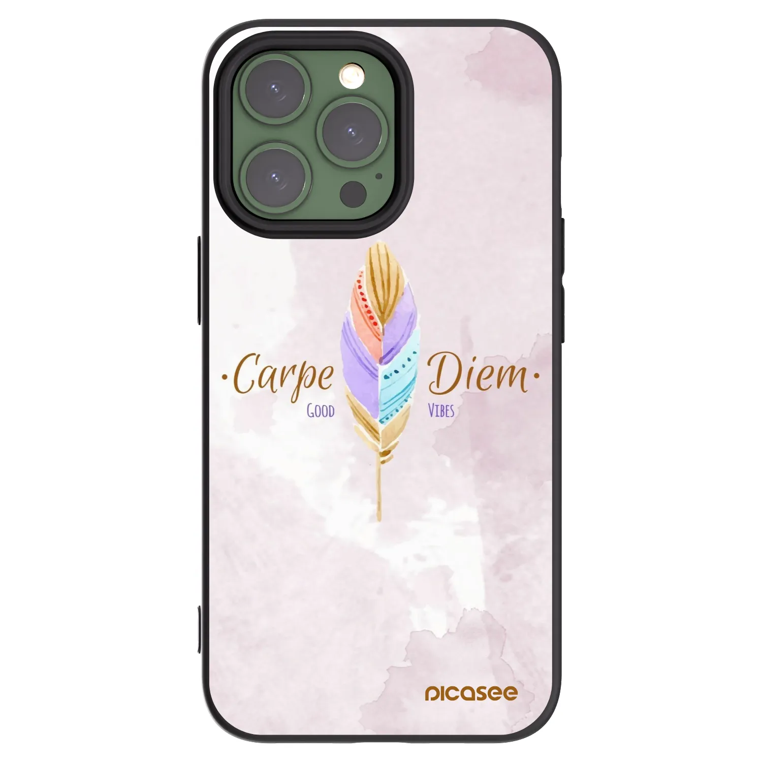 Picasee husă neagră din silicon pentru Apple iPhone 13 Pro - Carpe Diem