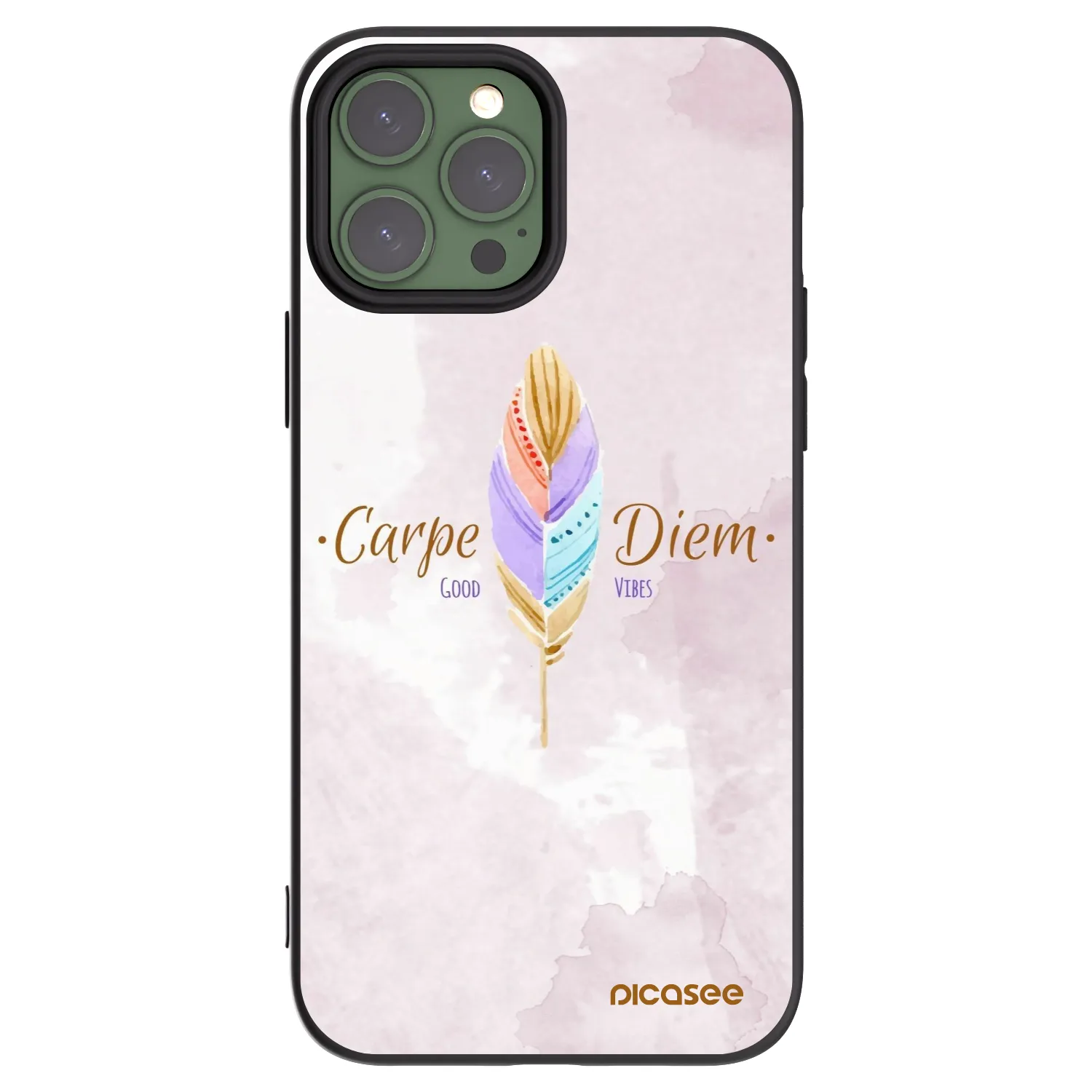 Picasee husă neagră din silicon pentru Apple iPhone 13 Pro Max - Carpe Diem