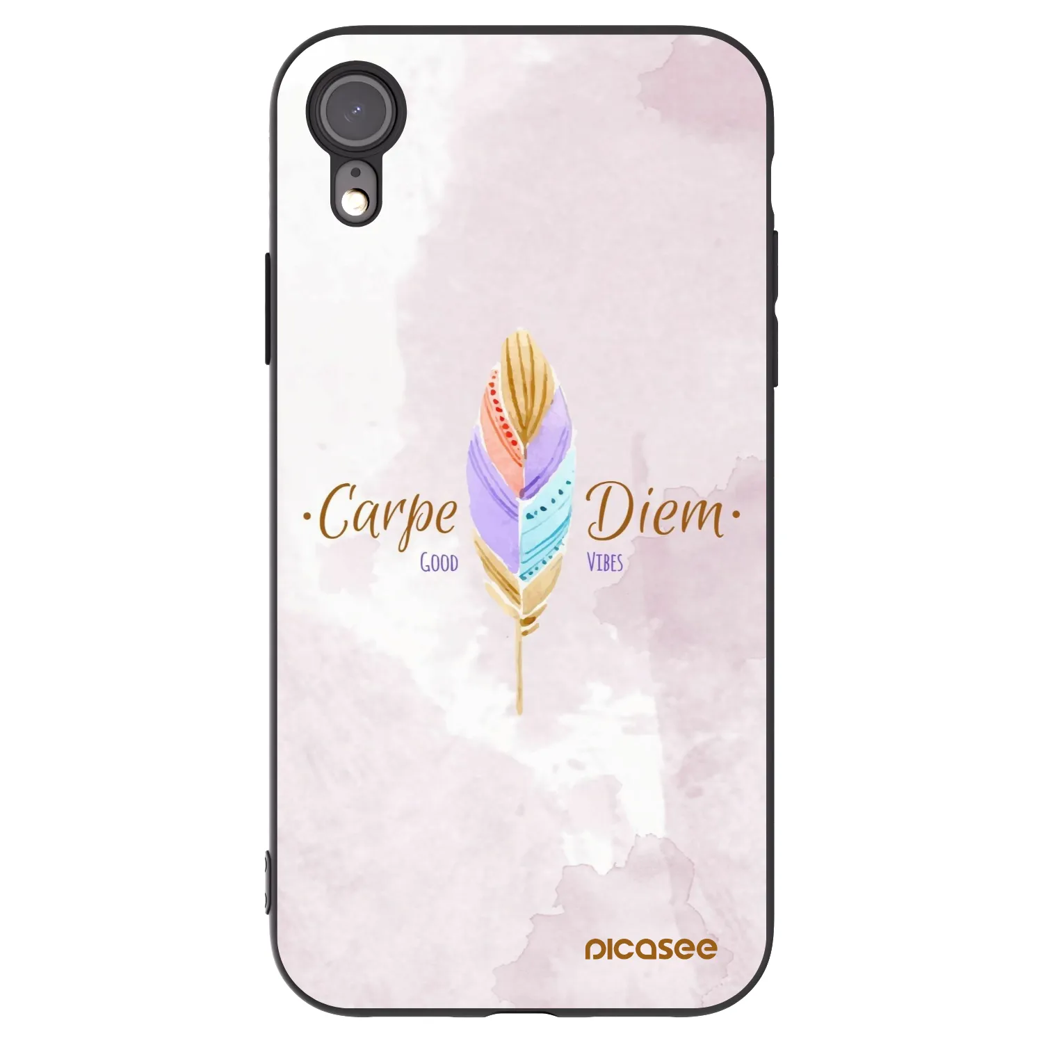 Picasee husă neagră din silicon pentru Apple iPhone XR - Carpe Diem