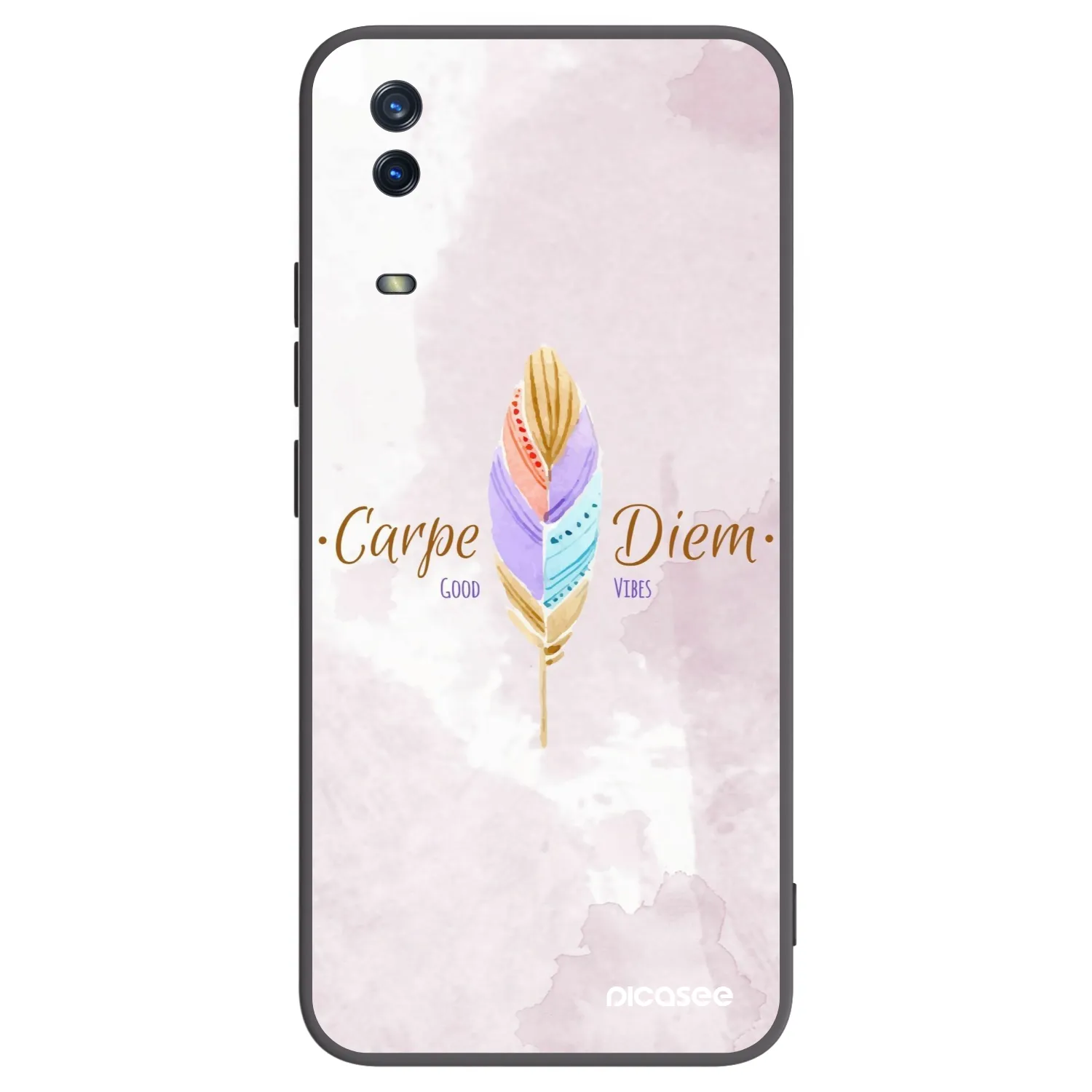 Picasee husă neagră din silicon pentru Vivo Y11s - Carpe Diem