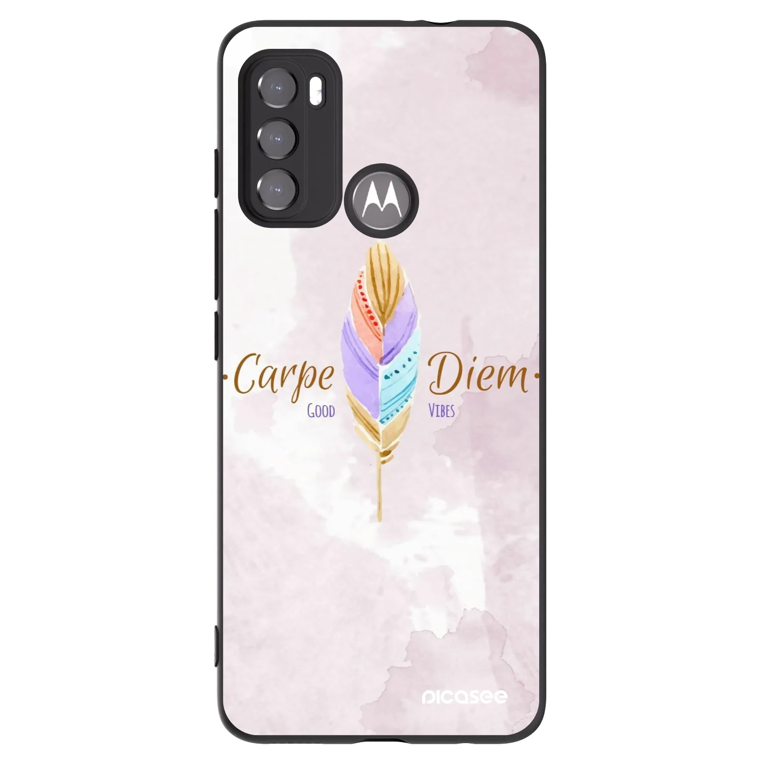 Picasee husă neagră din silicon pentru Motorola Moto G60 - Carpe Diem