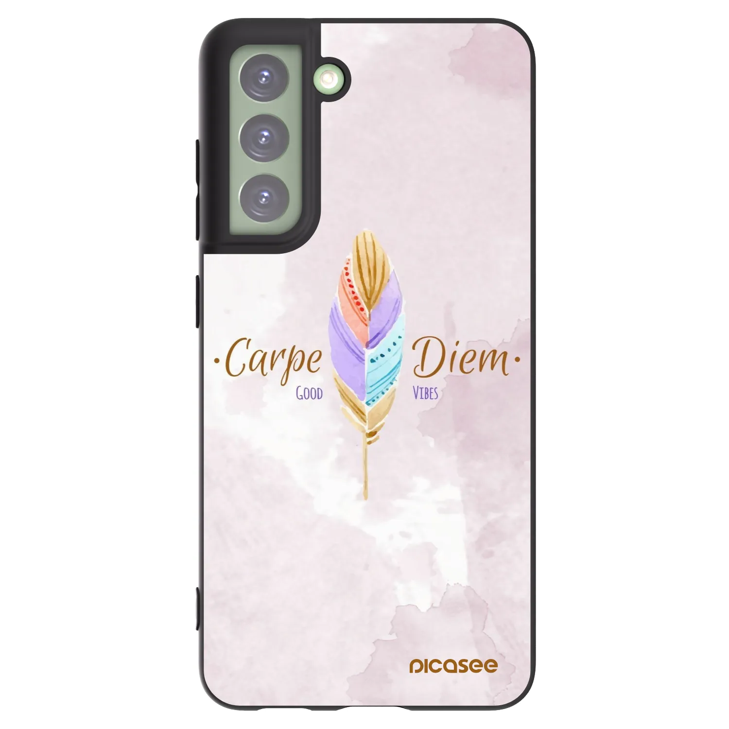 Picasee husă neagră din silicon pentru Samsung Galaxy S21 FE 5G - Carpe Diem