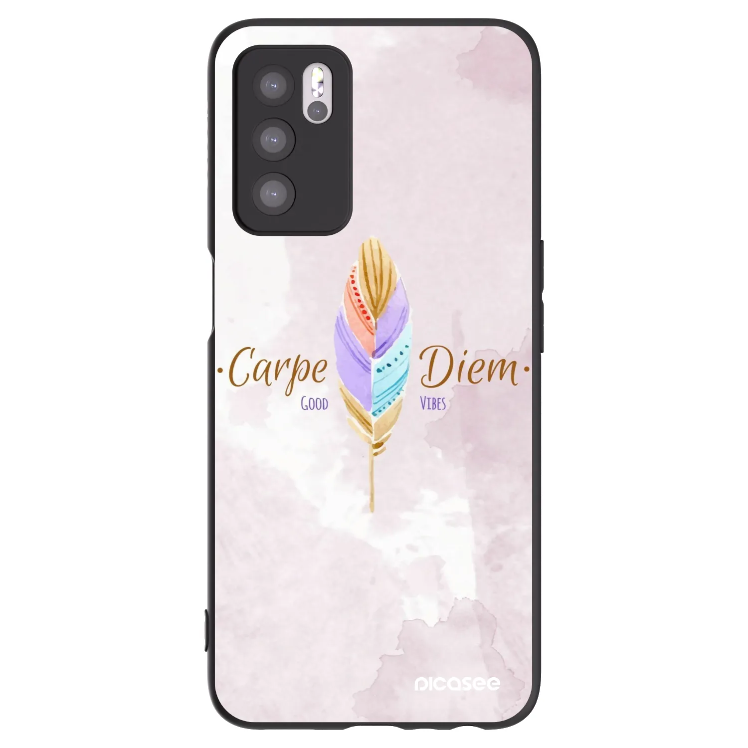 Picasee husă neagră din silicon pentru OPPO A16s - Carpe Diem