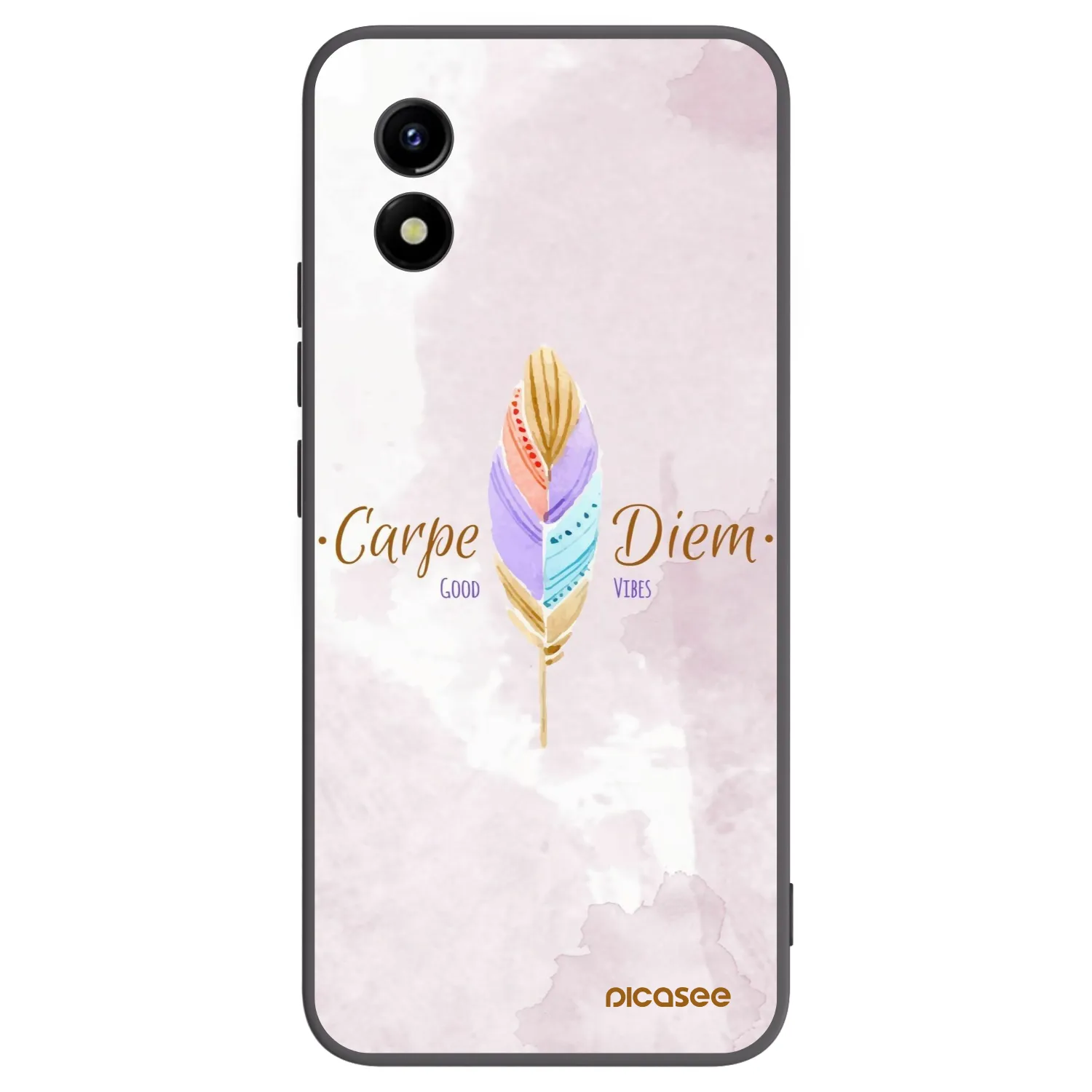 Picasee husă neagră din silicon pentru Vivo Y01 - Carpe Diem