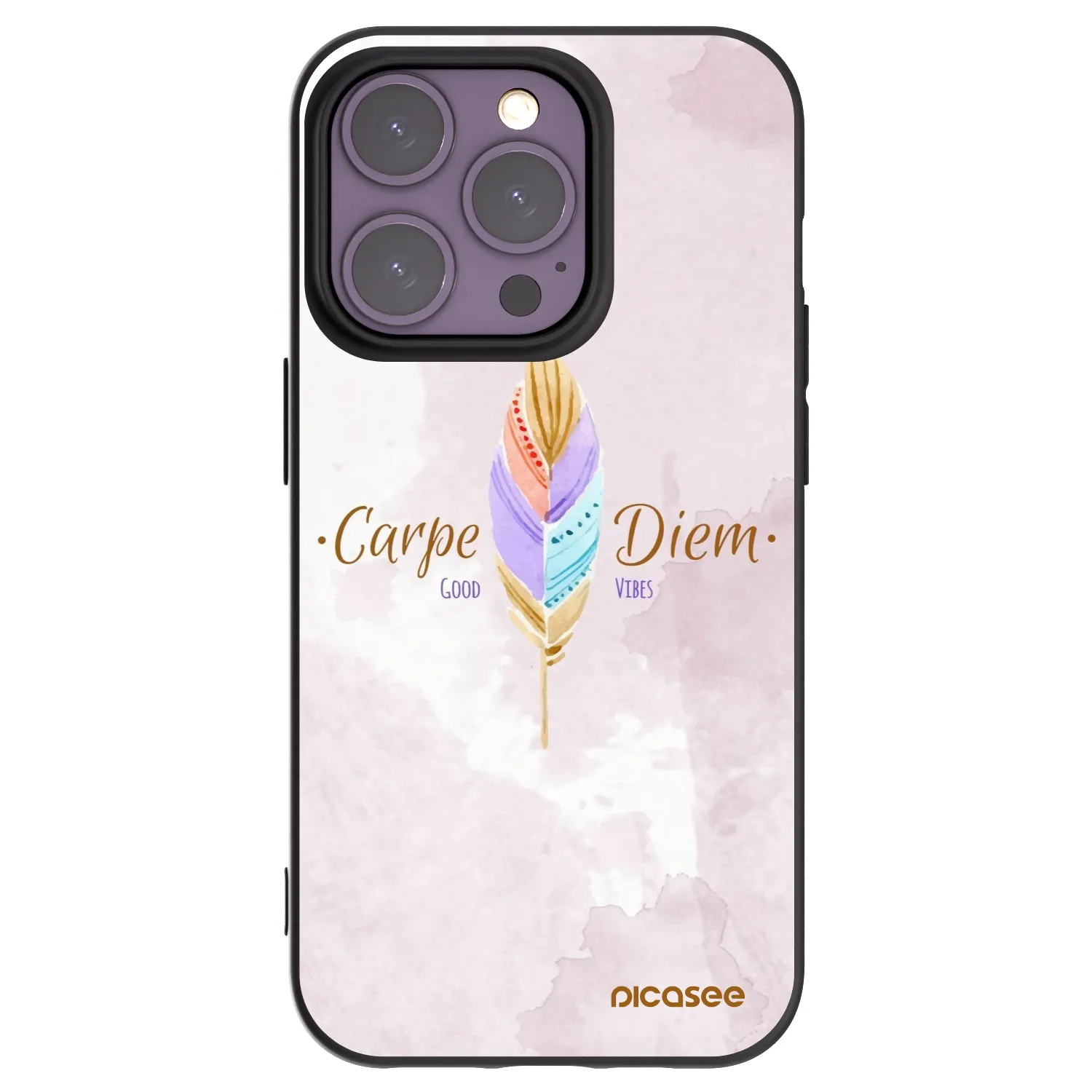 Picasee husă neagră din silicon pentru Apple iPhone 14 Pro - Carpe Diem